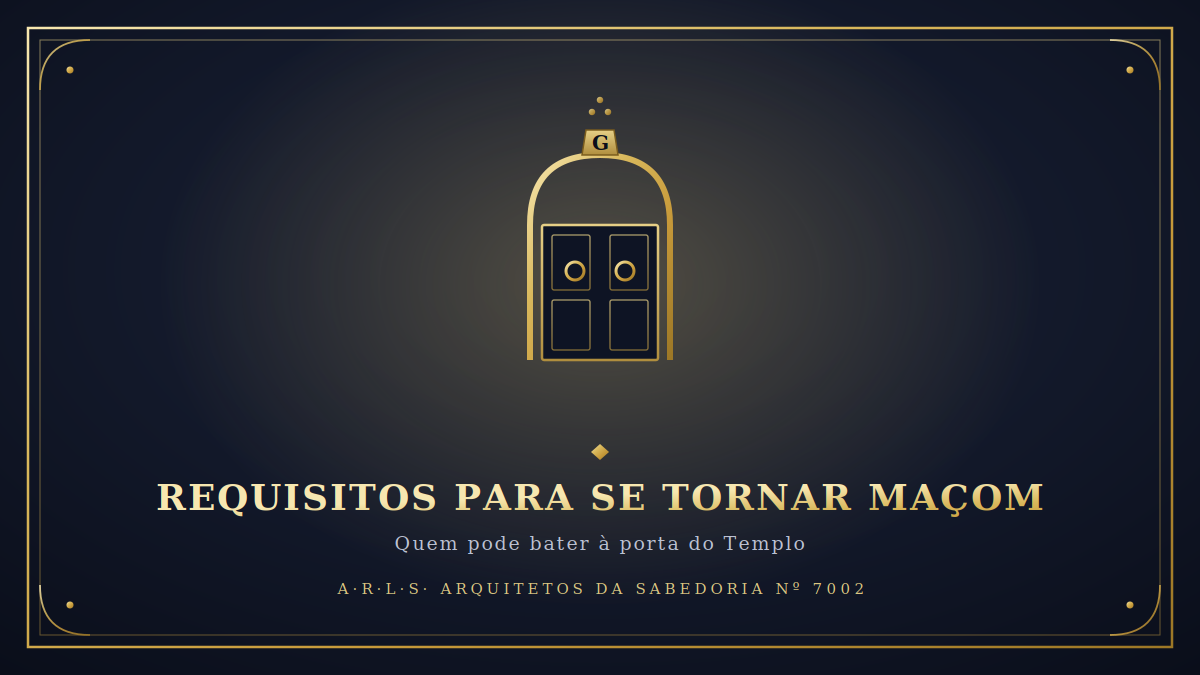Requisitos para se tornar maçom